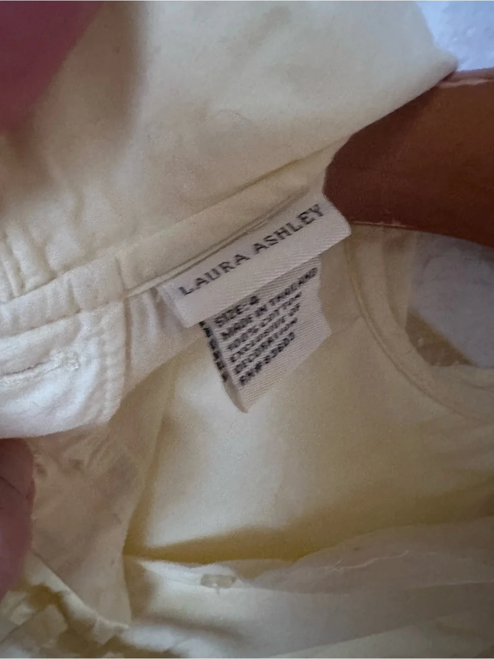 Laura Ashley Pale Yellow Smocked Dress with Floral Accents
